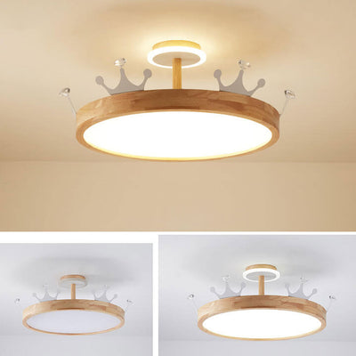 Nordic Log Crown LED Flush Mount Ceiling Light