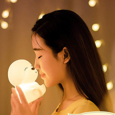 Creative Cute Silicone Little Puppy USB Pat  LED Night Light Table Lamp