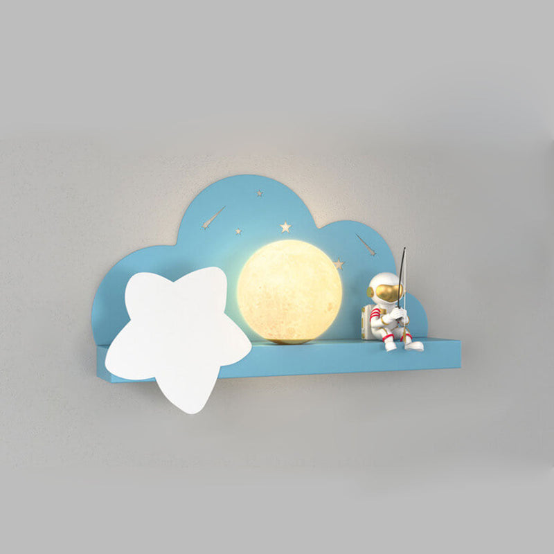 Childlike Creative Moon Astronaut Design LED Wall Sconce Lamp
