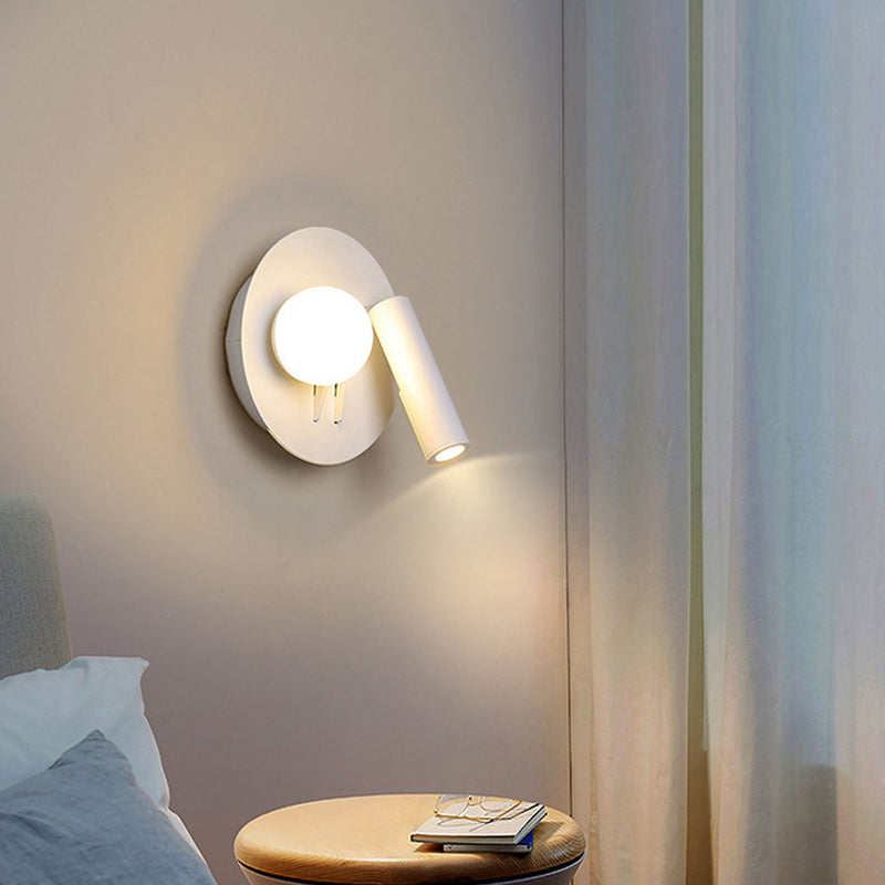 Nordic Minimalist Round/Square Acrylic Iron LED Reading Wall Sconce Lamp