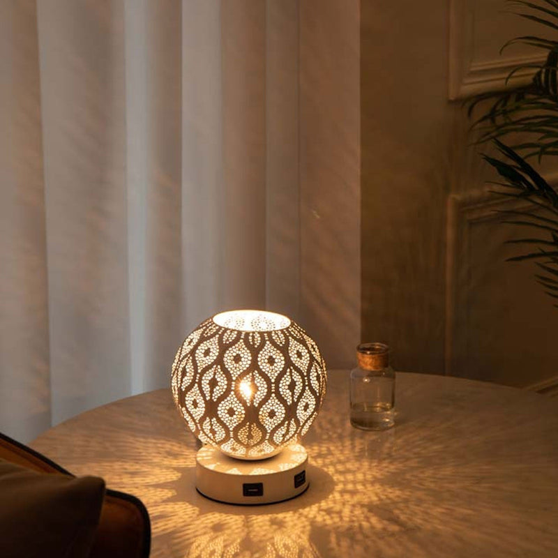 Lampe de table décorative à projection métallique sphérique créative 1 lumière 