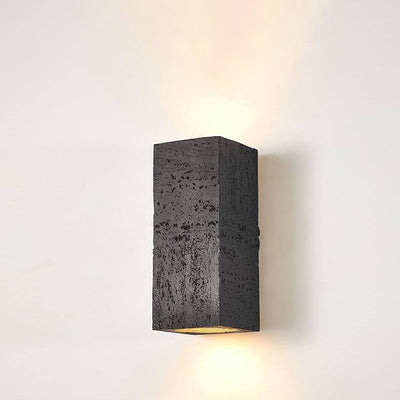 Retro Wabi-sabi Square Column Hand Sculpted LED Wall Sconce Lamp