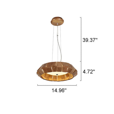 Modern Wooden Southeast Asian Style LED Flush Mount Light