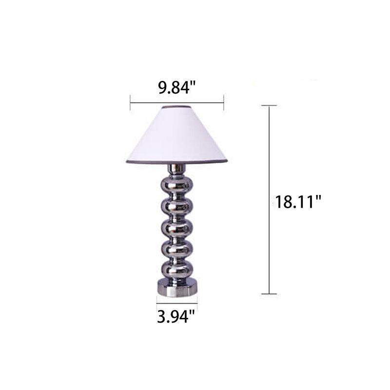 Modern Creative Chrome Fabric Lampshade 1-Light Table Lamp