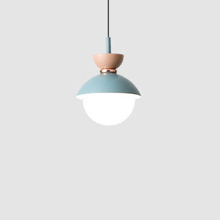 Modern Macaron Metal 1-Light Globe Pendant Light