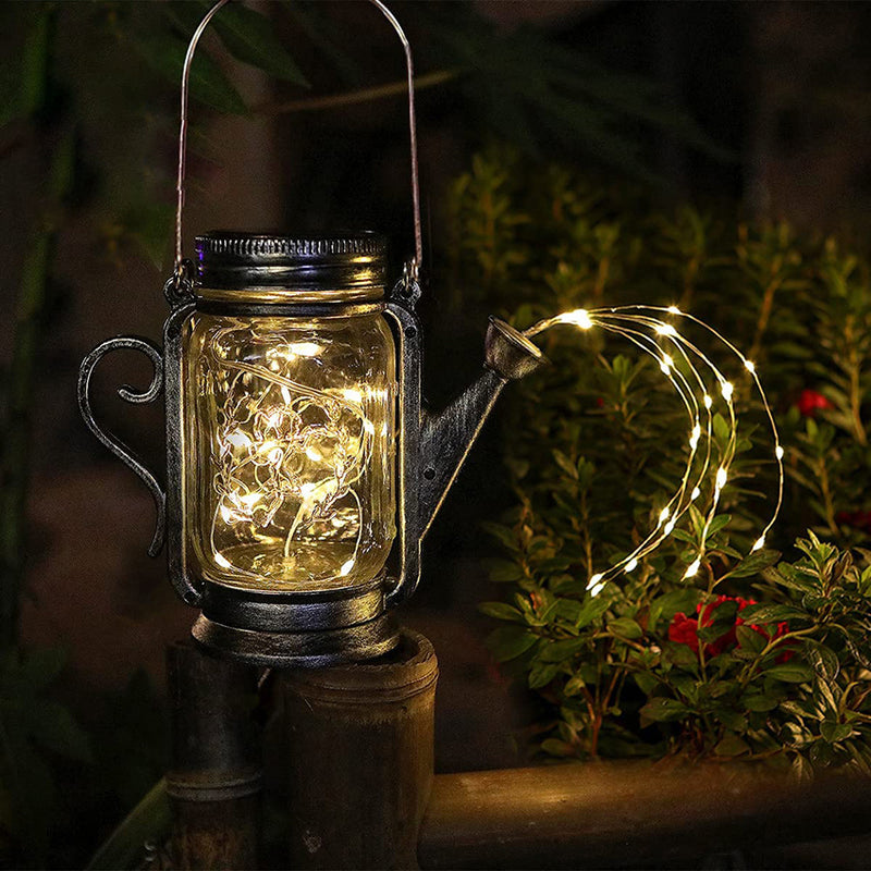 مصباح LED خارجي على شكل جرة زجاجية مثلجة من Solar Creative Fairy 