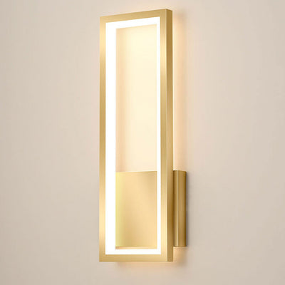 Creative Light Luxury Rectangular Hollow Ring Design LED Wall Sconce Lamp