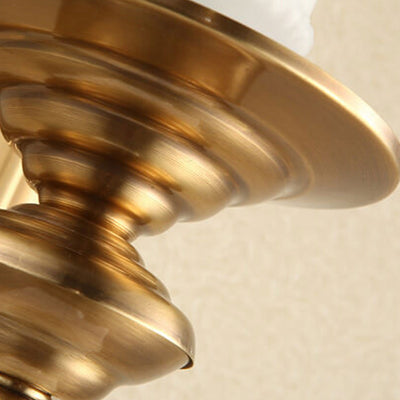 Modern Light Luxury All Copper Glass Petals 1/2-Light Wall Sconce Lamp