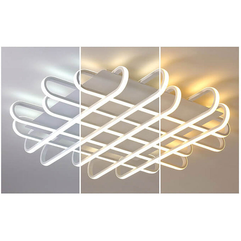 Modern Minimalist Braided Rectangle LED Flush Mount Ceiling Light