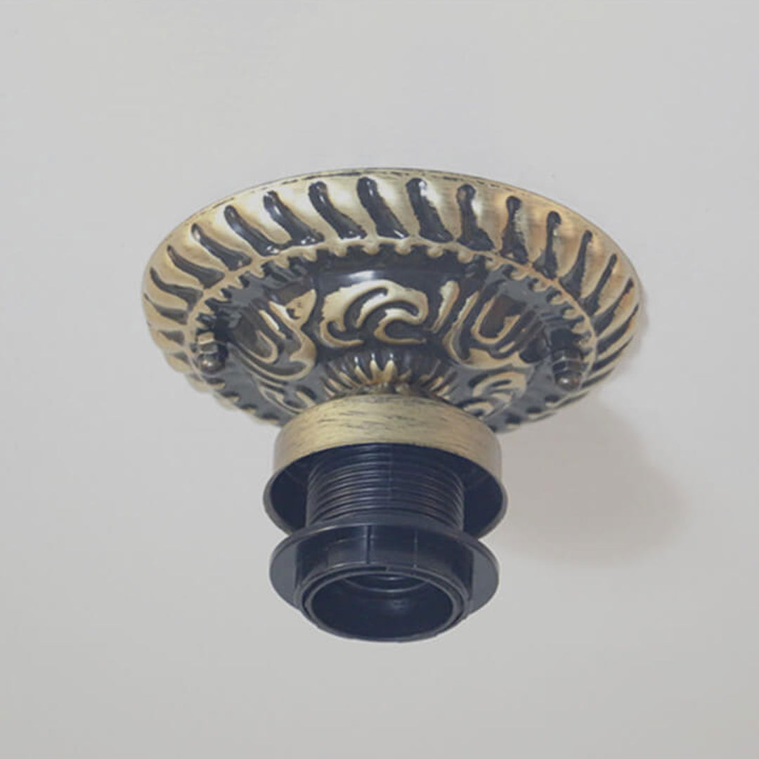 Luz de techo semi-empotrada de 1 luz de vidrio marfil vintage de Tiffany 