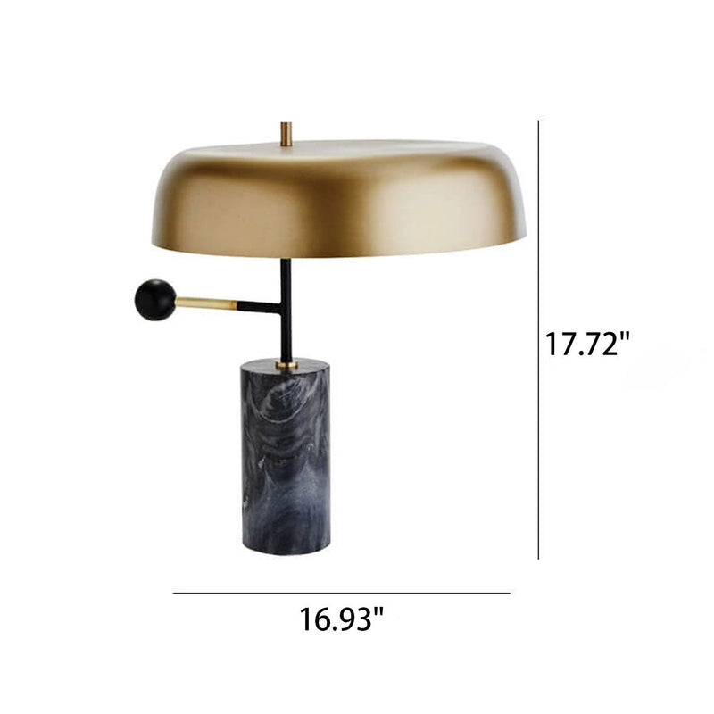 Lampe de table moderne avec base de colonne en marbre ombrée d&