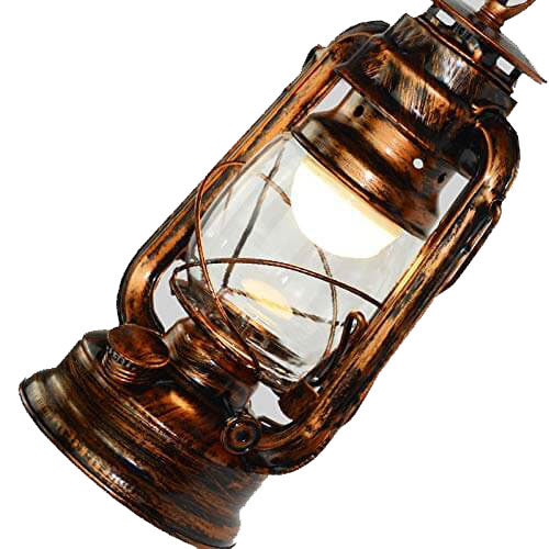 Vintage 1-Light Lantern Armed Sconce Lamp