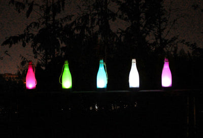 5pcs Solar Wine Bottle Light Outdoor Decoration Plastic LED Hanging Light