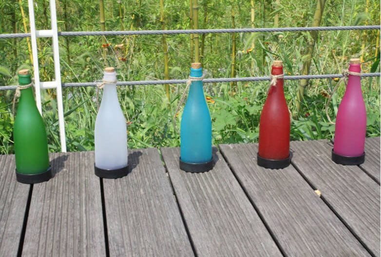 Lampe solaire LED suspendue en plastique pour bouteille de vin, 5 pièces, décoration extérieure 
