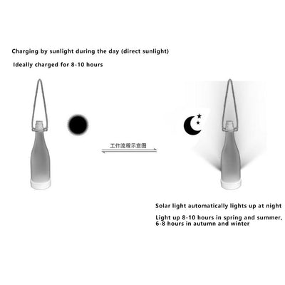Lampe solaire LED suspendue en plastique pour bouteille de vin, 5 pièces, décoration extérieure 