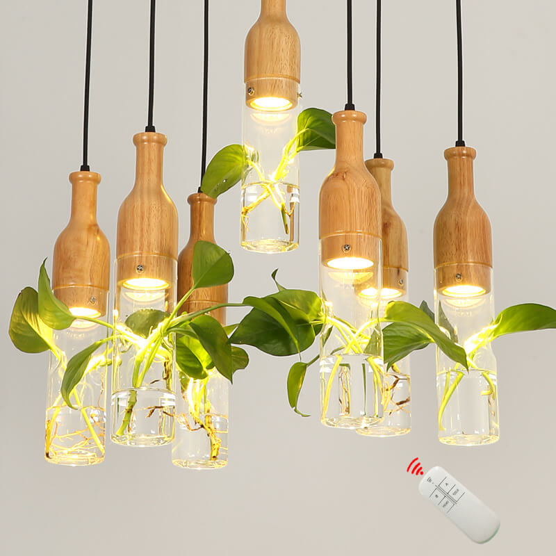 Nordic Creative Glass Bottle Hydroponic Plants 1-Light Pendant Light