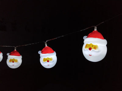 Lumières de Noël Père Noël Guirlande Lumineuse Décoration de Fête Patio 10/20 Lumières à Piles 