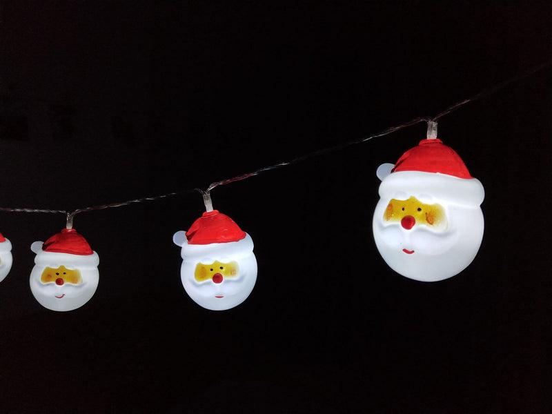 Lumières de Noël Père Noël Guirlande Lumineuse Décoration de Fête Patio 10/20 Lumières à Piles 