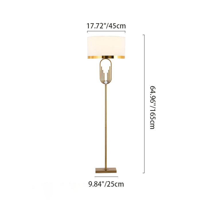 Moderner Mid-Century Stehende Stehlampe aus rundem Metallstoff mit 1 Licht für das Wohnzimmer 