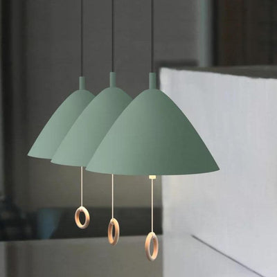 Moderne Macarons Verjüngte Metall 1-Licht Pendelleuchte mit Zugring 