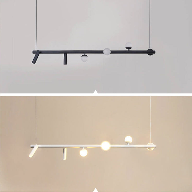 Minimalist  Island Light Linear 6/7 Light Acrylic Iron LED Chandelier