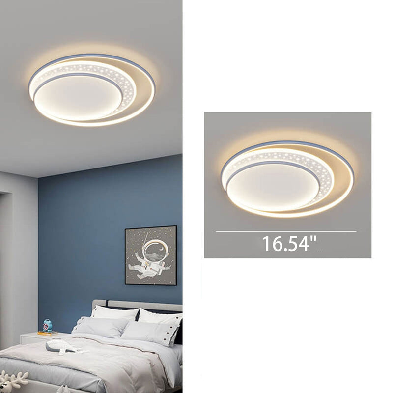 Nordic Creative Simple Circle Tangent Gypsophila Decoration Design LED Flush Mount Light