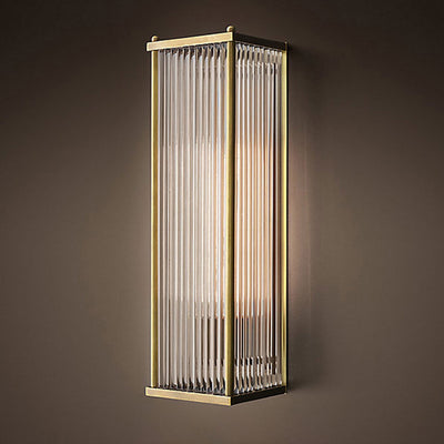 Modern Light Luxury Rectangular Hardware Glass 1-Light Wall Sconce Lamp