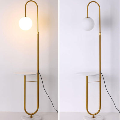 Nordische minimalistische LED-Stehlampe aus Eisenmarmortisch