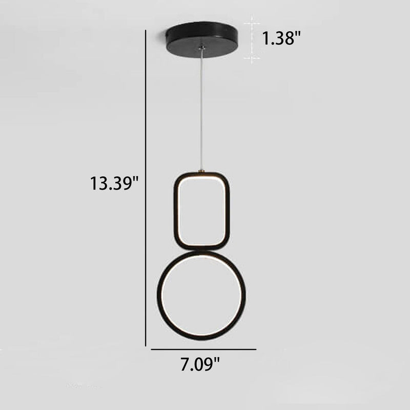 Nordic Minimalist Iron Geometric Ring LED Pendant Light