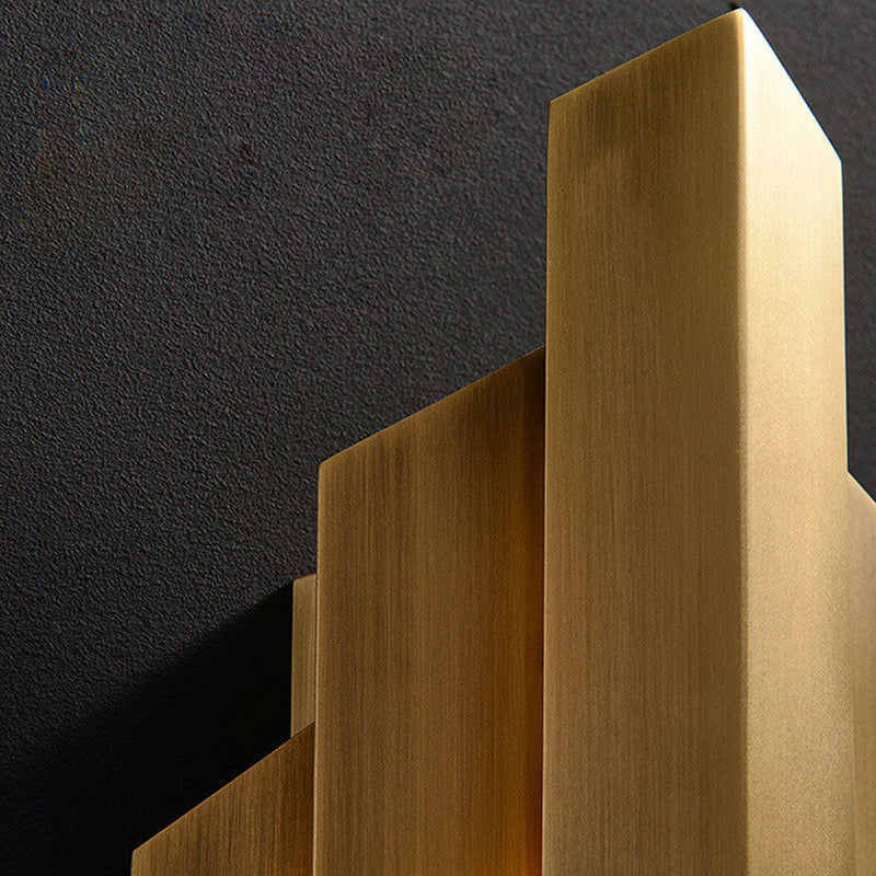 Modern Light Luxury Full Copper Symmetrical Graphic Design 1-Light Wall Sconce Lamp