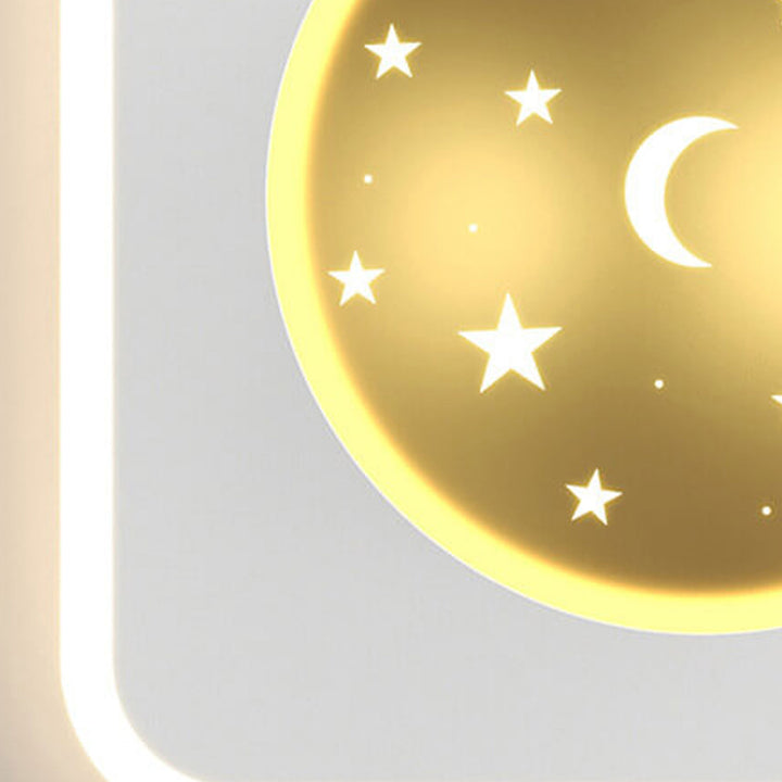 Nordic Minimalist Starry Sky Square Runde Schmiedeeisen Aluminium LED Unterputz Deckenleuchte 