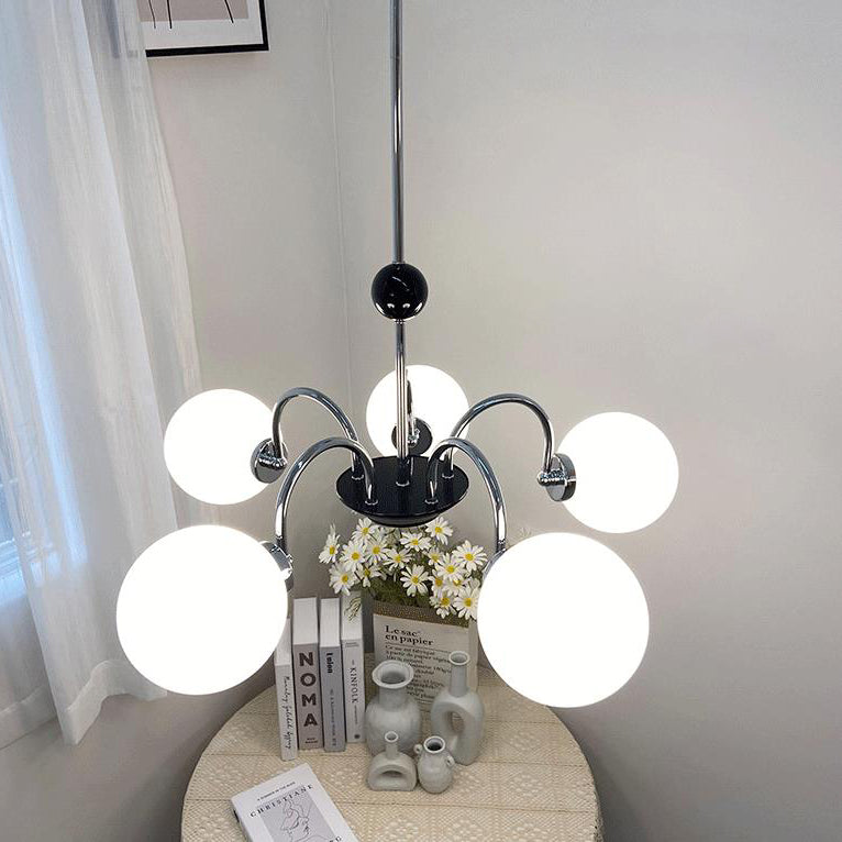 Nordic Minimalist White Glass 3/5-Light Chandeliers