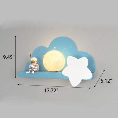 Childlike Creative Moon Astronaut Design LED Wall Sconce Lamp