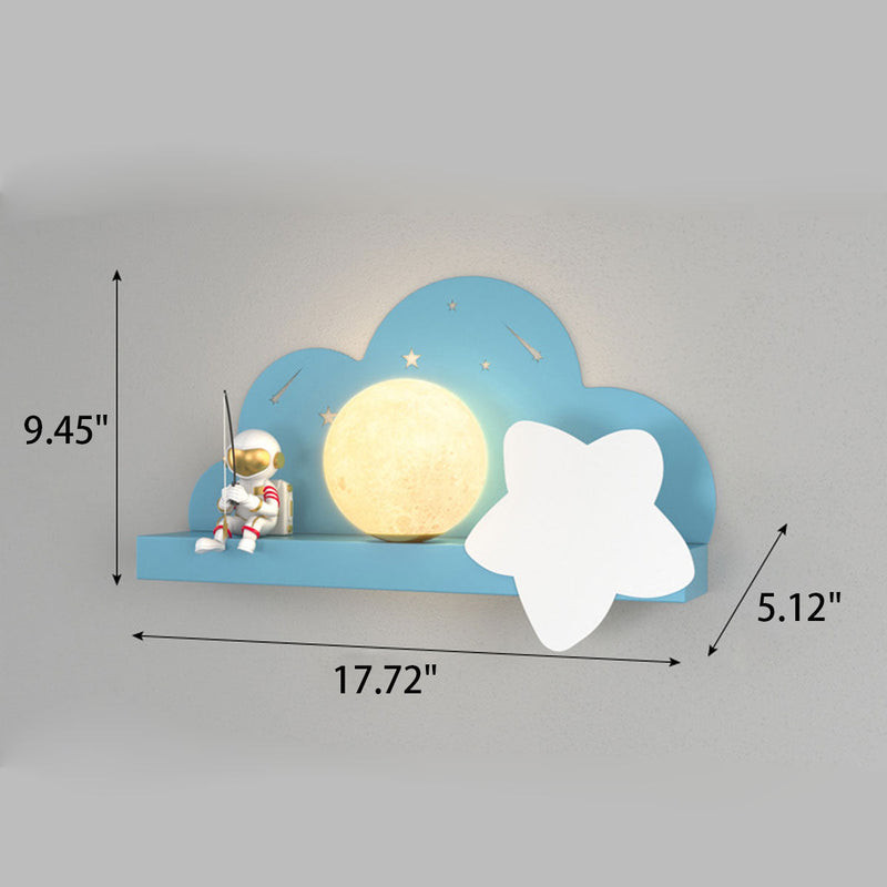 Childlike Creative Moon Astronaut Design LED Wall Sconce Lamp