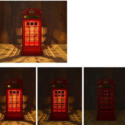 Retro Touch Creative British Phone Booth Design LED Night Light Table Lamp