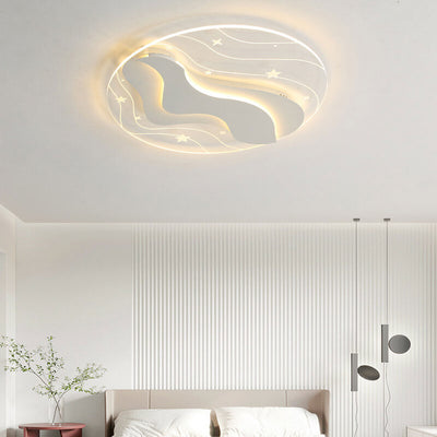 Moderne schmiedeeiserne runde LED-Deckenleuchte aus Acryl 