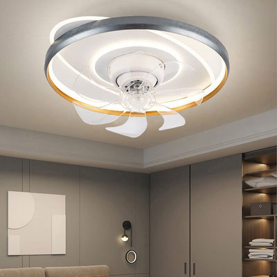 Nordic Rotatable Round Acrylic LED Flush Mount Ceiling Fan Light