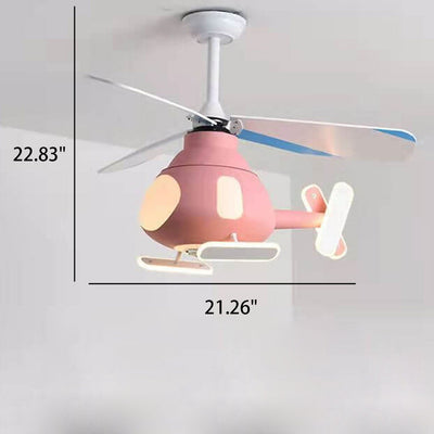 Cartoon Kreatives Flugzeugdesign LED Downrods Deckenventilatorlicht 