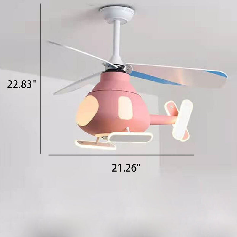 Cartoon Kreatives Flugzeugdesign LED Downrods Deckenventilatorlicht 