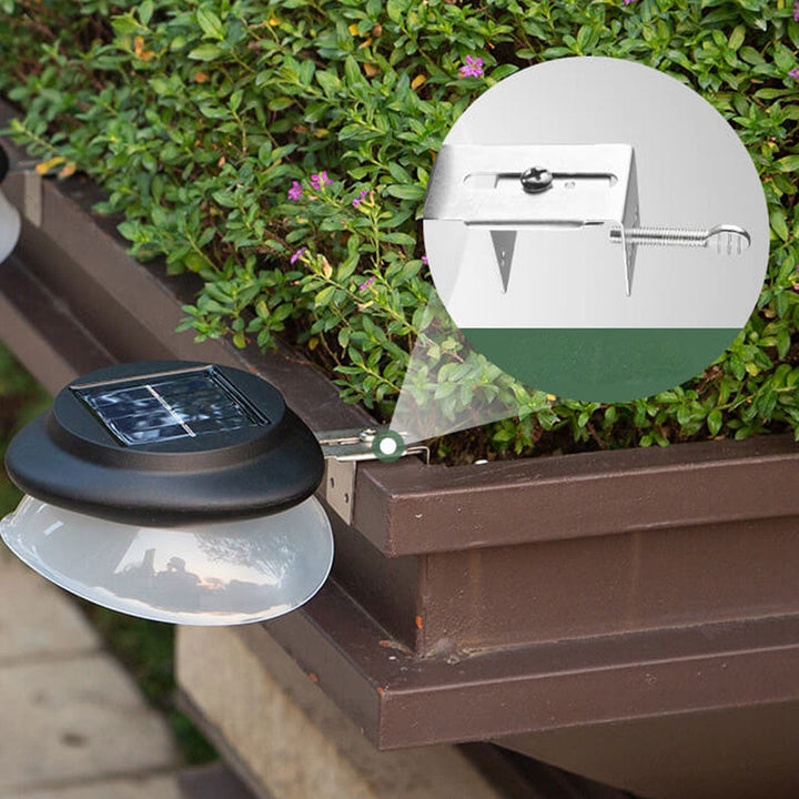 Outdoor Solar Runde ABS Wasserdichte Zaun-Wandleuchte 