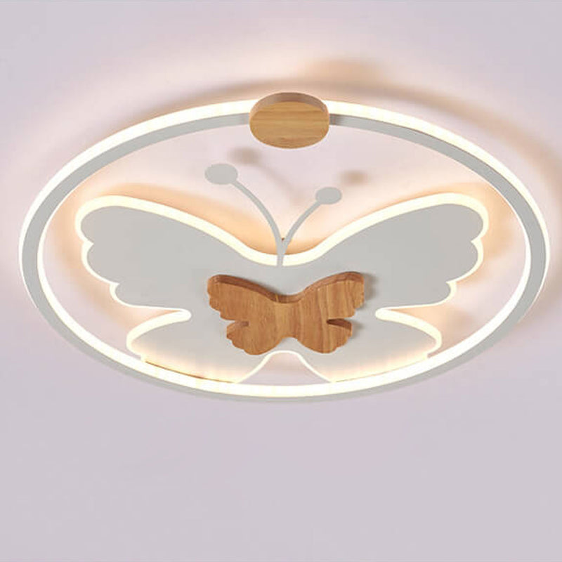 Nordic Creative Butterfly Circle LED Flush Mount Ceiling Light