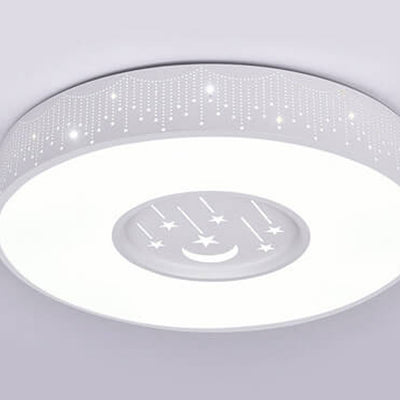 Modern Minimalist Starry Sky Round Children's LED Flush Mount Ceiling Light