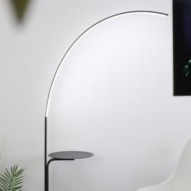 Nordic Minimalist Line Bending with Tray LED Standing Floor Lamp