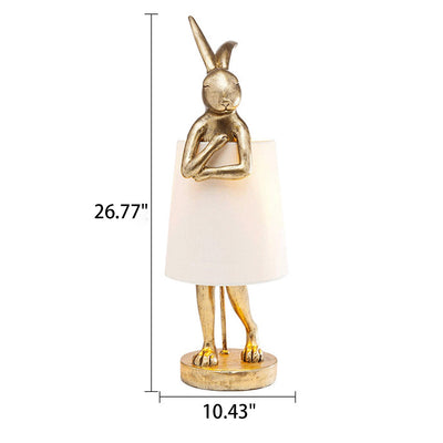 Nordic Apron Rabbit Resin 1-Light Table Lamp