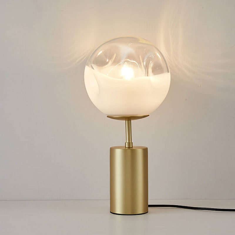 Modern Minimalist Creative Convex Glass Spherical Lamp Shade 1-Light Table Lamp