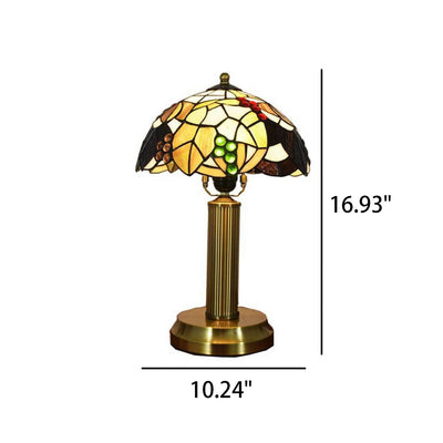 European Vintage Tiffany Stained Glass 1-Light Table Lamp