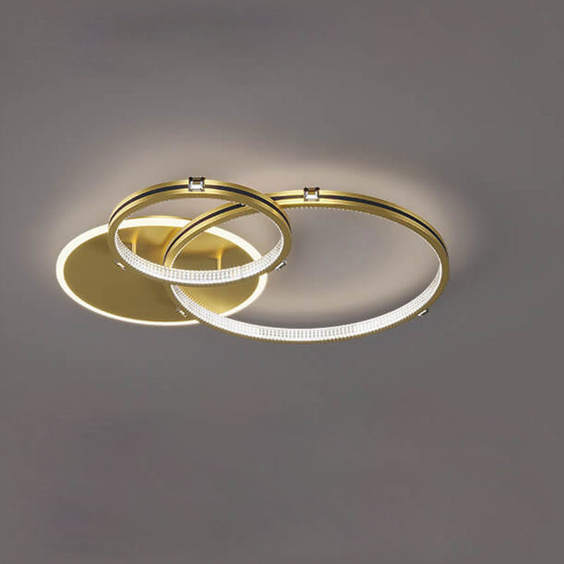 Nordic Light Luxury Circle Combination Iron LED Flush Mount Ceiling Light