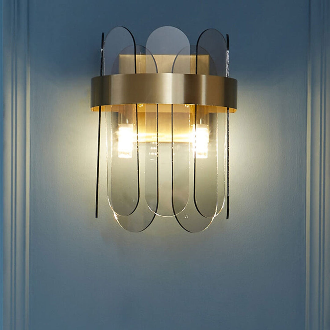 Creative Light Luxury Long Strip Glass Combination Design 2-Light Wall Sconce Lamp