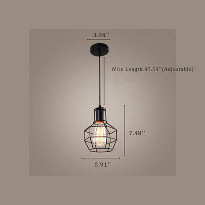 Suspension Luminaire à Abat-Jour en Fer Forgé à Découpe 1 Lumière 