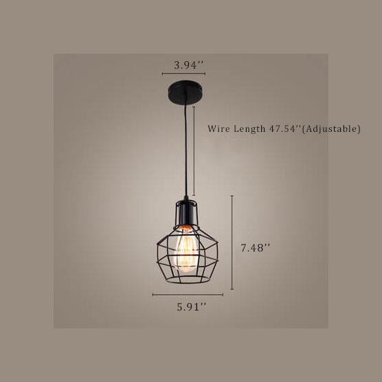 Suspension Luminaire à Abat-Jour en Fer Forgé à Découpe 1 Lumière 